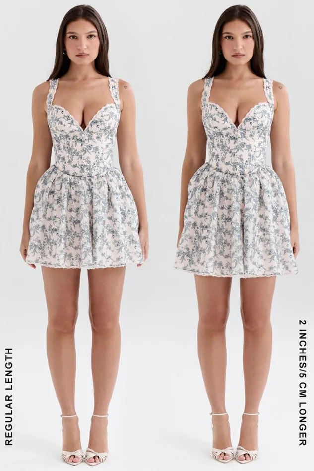 Women Brigitte English Porcelain Print Corset Mini Dress House Of CB Dresses