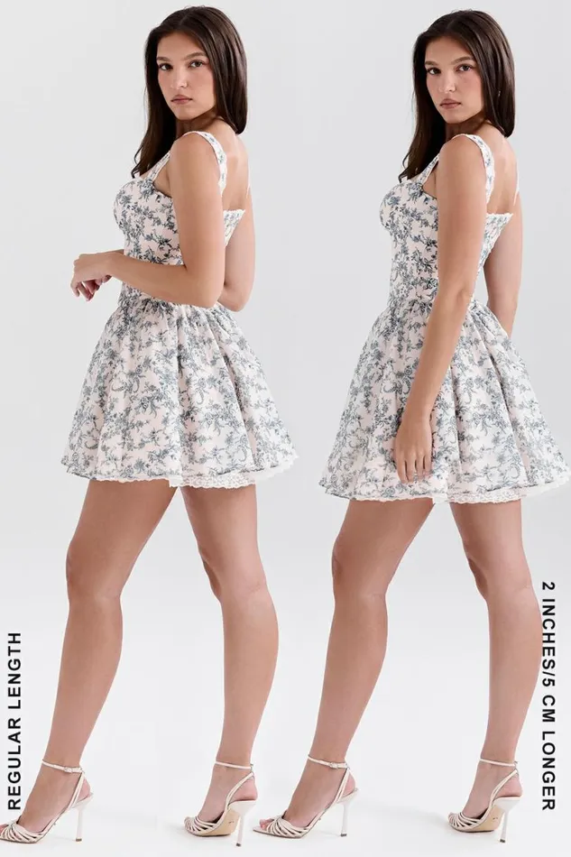 Women Brigitte English Porcelain Print Corset Mini Dress House Of CB Dresses