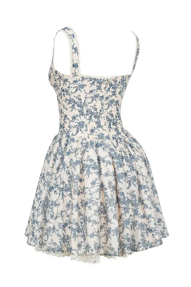 Women Brigitte English Porcelain Print Corset Mini Dress House Of CB Dresses