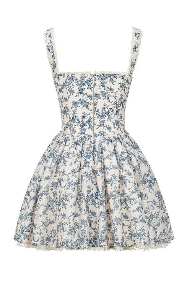 Women Brigitte English Porcelain Print Corset Mini Dress House Of CB Dresses