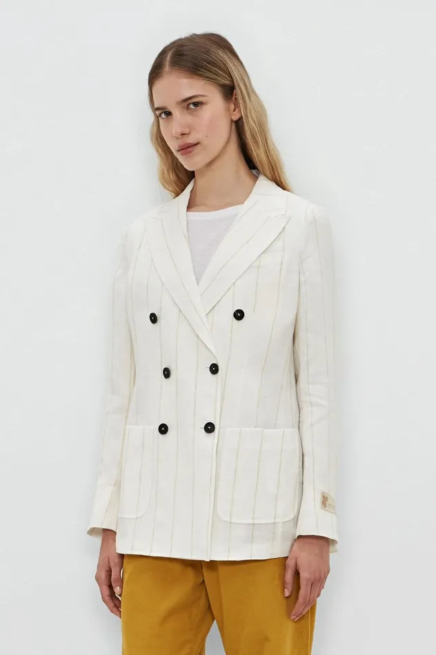 Women CARLOTTA2 8211 Linen Doublebreasted Jacket 8211 Sesame Massimo Alba Jackets and Coats Women CARLOTTA2 8211 Linen Doublebreasted Jacket 8211 Sesame Massimo Alba Jackets and Coats