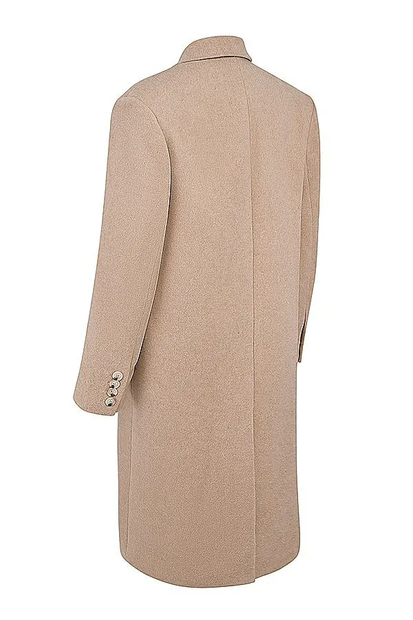 Women Carter Oatmeal Double Breasted Coat House Of CB Outerwear