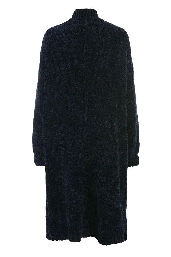 Women Celine Navy Chenille Slouchy Cardigan House Of CB Outerwear
