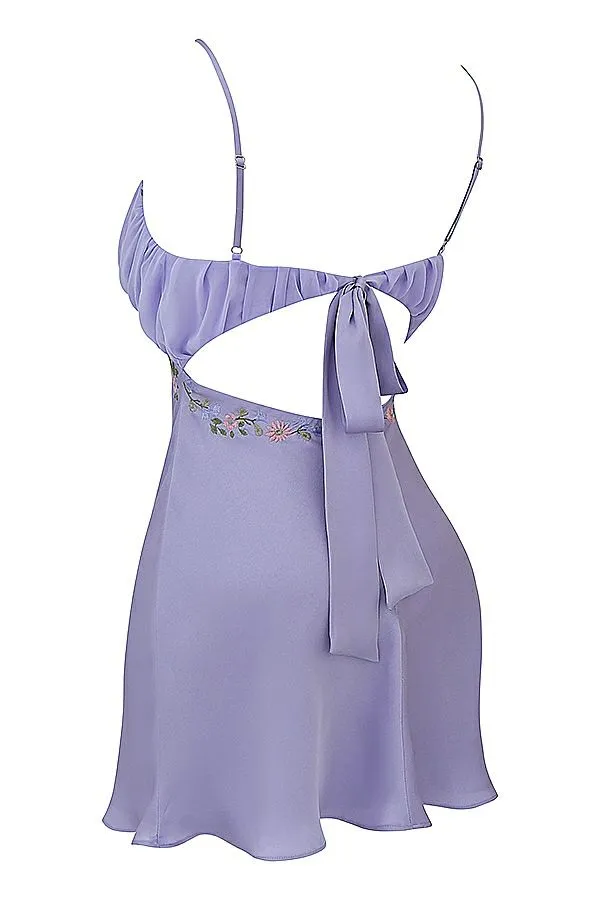 Women Christa Embroidered Lavender Mini Dress House Of CB Dresses