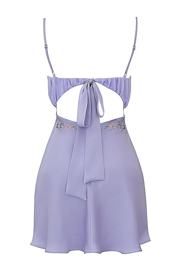 Women Christa Embroidered Lavender Mini Dress House Of CB Dresses