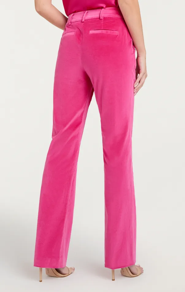 Women Cinq Sept Bottoms Chenille Velvet Kerry Pant Pink Dahlia