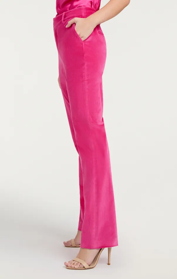 Women Cinq Sept Bottoms Chenille Velvet Kerry Pant Pink Dahlia