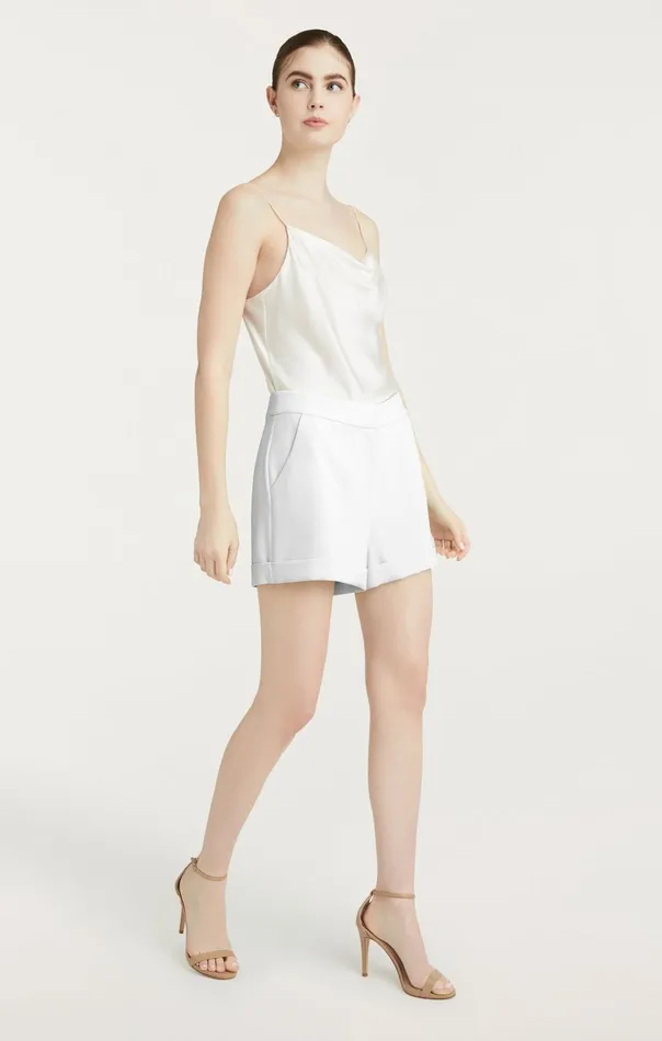 Women Cinq Sept Bottoms Crepe Elaine Short Ivory