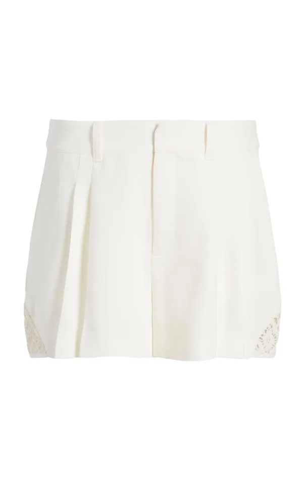 Women Cinq Sept Bottoms Crochet Lace Corinna Short Ivory