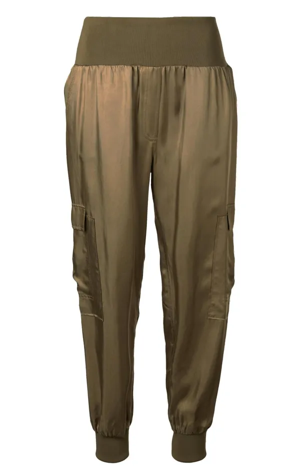 Women Cinq Sept Bottoms GILES PANT In Olive Cupro Olive