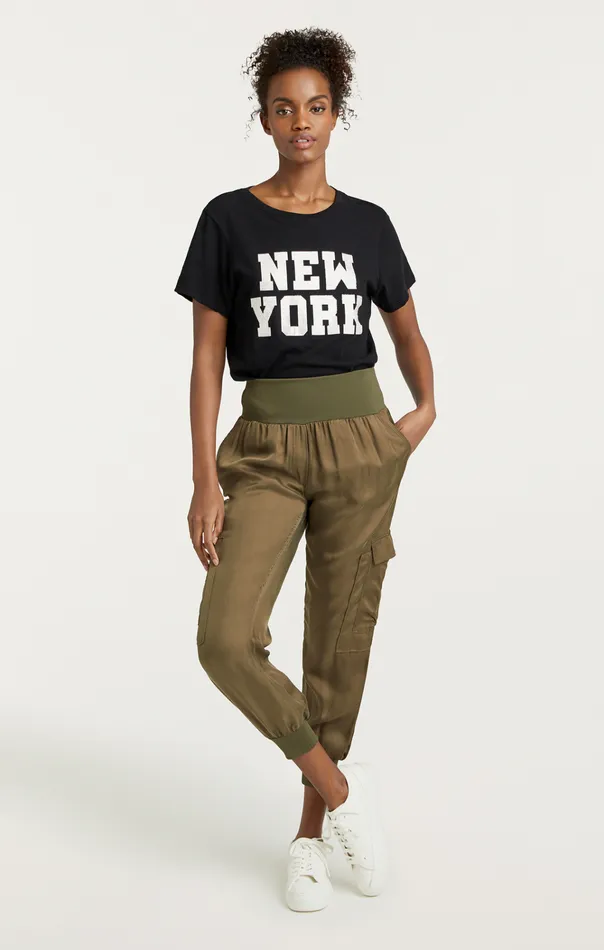 Women Cinq Sept Bottoms GILES PANT In Olive Cupro Olive