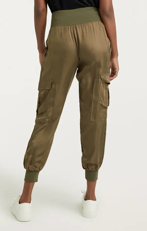 Women Cinq Sept Bottoms GILES PANT In Olive Cupro Olive