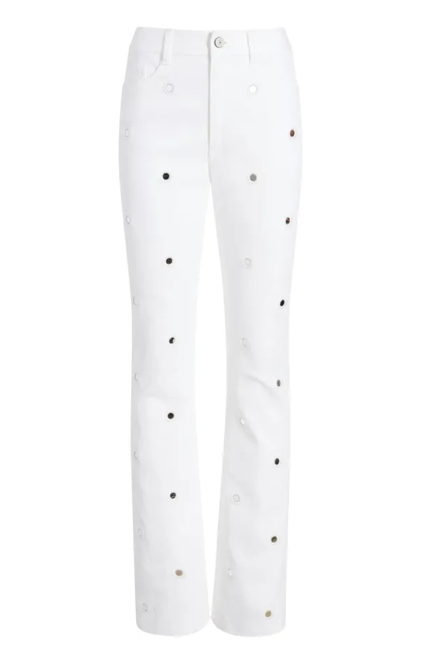 Women Cinq Sept Bottoms Mirror Denim Shailene Pant White