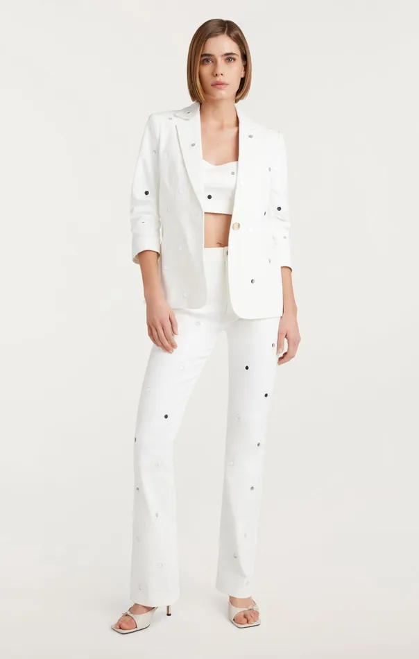 Women Cinq Sept Bottoms Mirror Denim Shailene Pant White