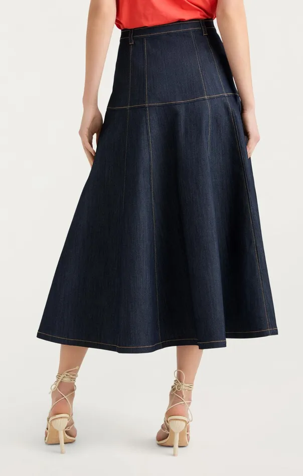 Women Cinq Sept Bottoms Veena Skirt Indigo