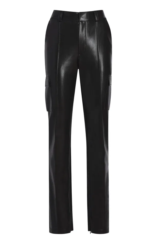 Women Cinq Sept Bottoms Vegan Leather Norah Pant Black