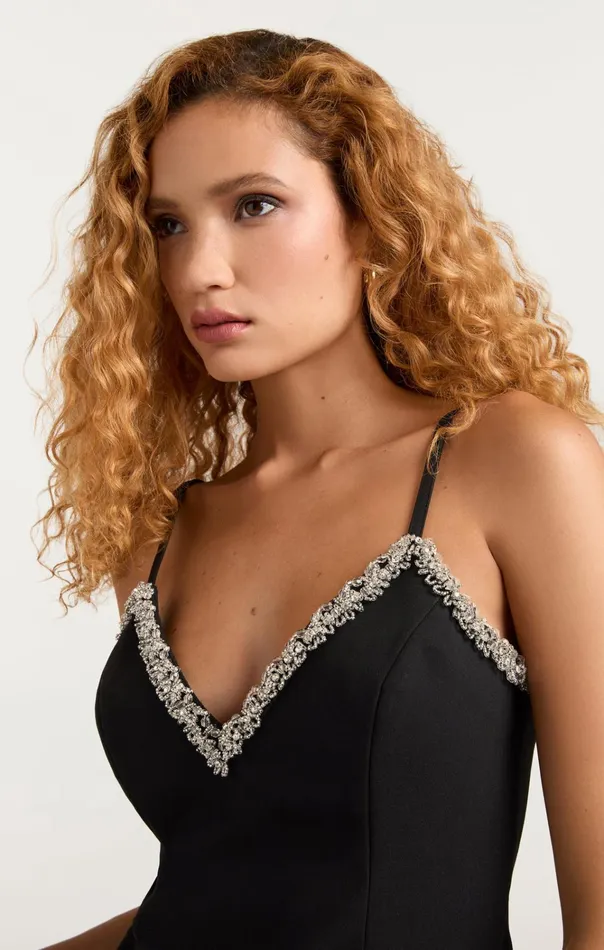 Women Cinq Sept Dresses Chunky Bead Embellished Brea Dress Black