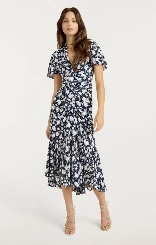 Women Cinq Sept Dresses Graphic Floral Peeta Dress Navyivory