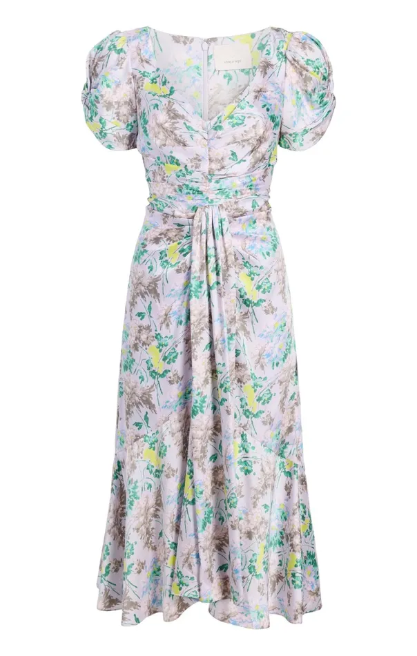 Women Cinq Sept Dresses Light Washed Floral Walker Dress Pastel Multi