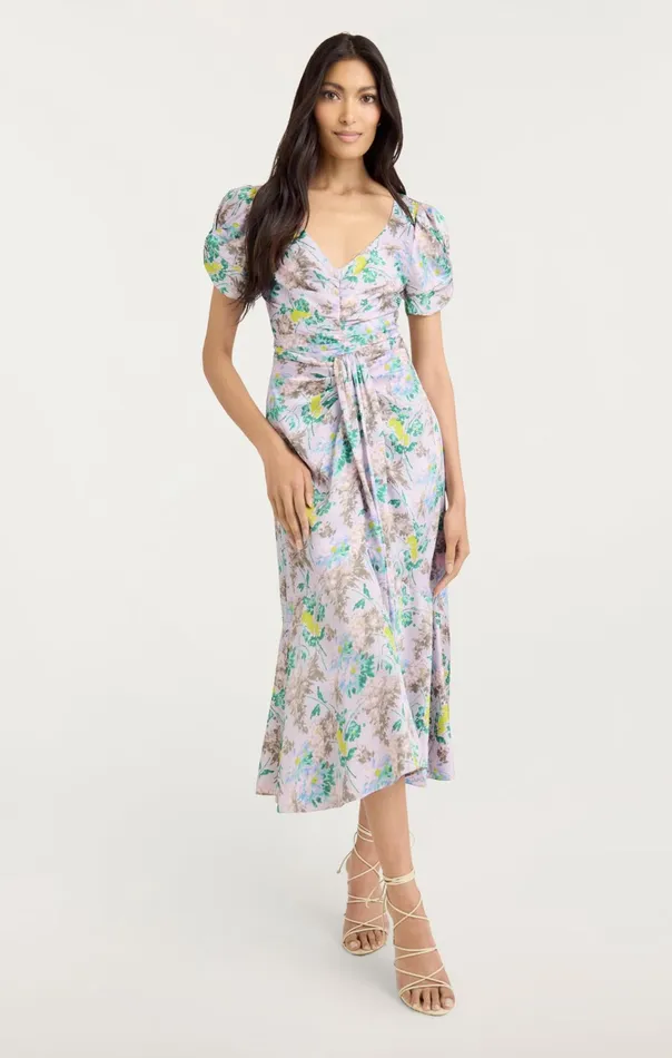 Women Cinq Sept Dresses Light Washed Floral Walker Dress Pastel Multi