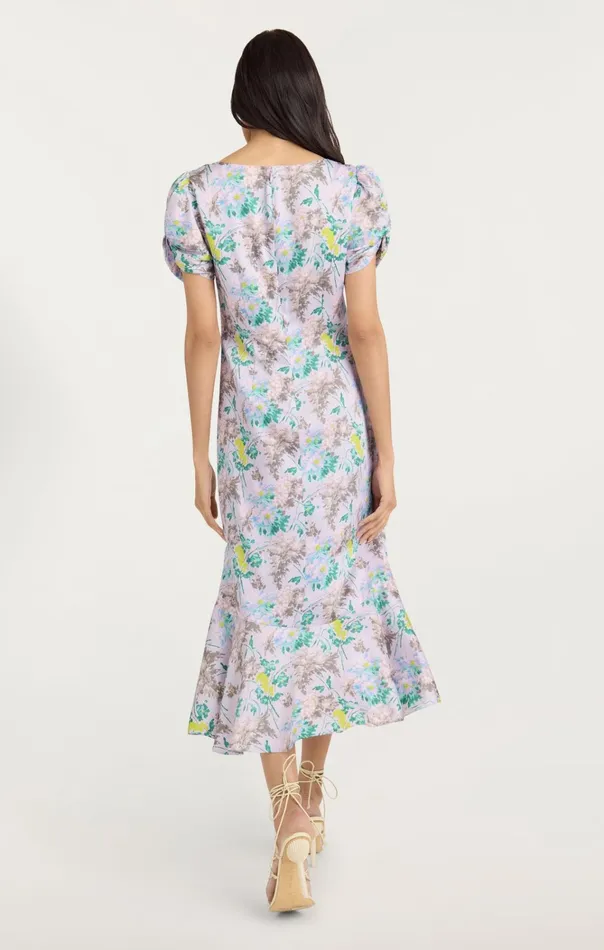 Women Cinq Sept Dresses Light Washed Floral Walker Dress Pastel Multi