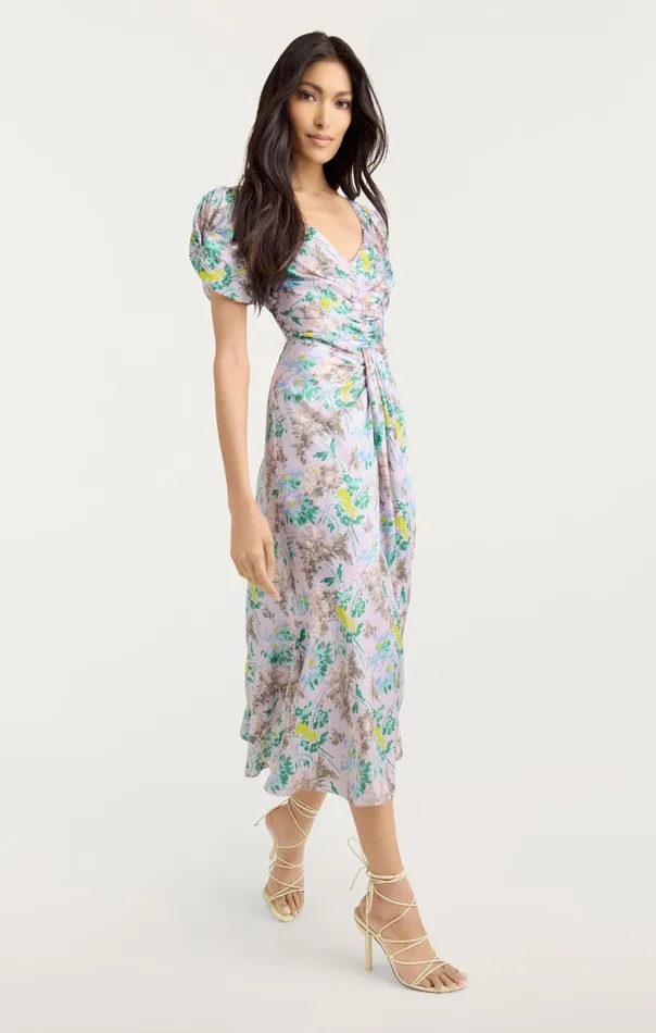 Women Cinq Sept Dresses Light Washed Floral Walker Dress Pastel Multi
