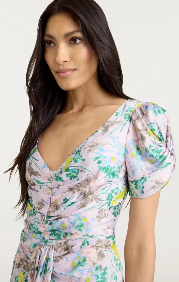 Women Cinq Sept Dresses Light Washed Floral Walker Dress Pastel Multi
