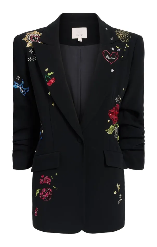 Women Cinq Sept Jackets and Blazers Daydream Doodles Embellished Kelsa Blazer Black Multi