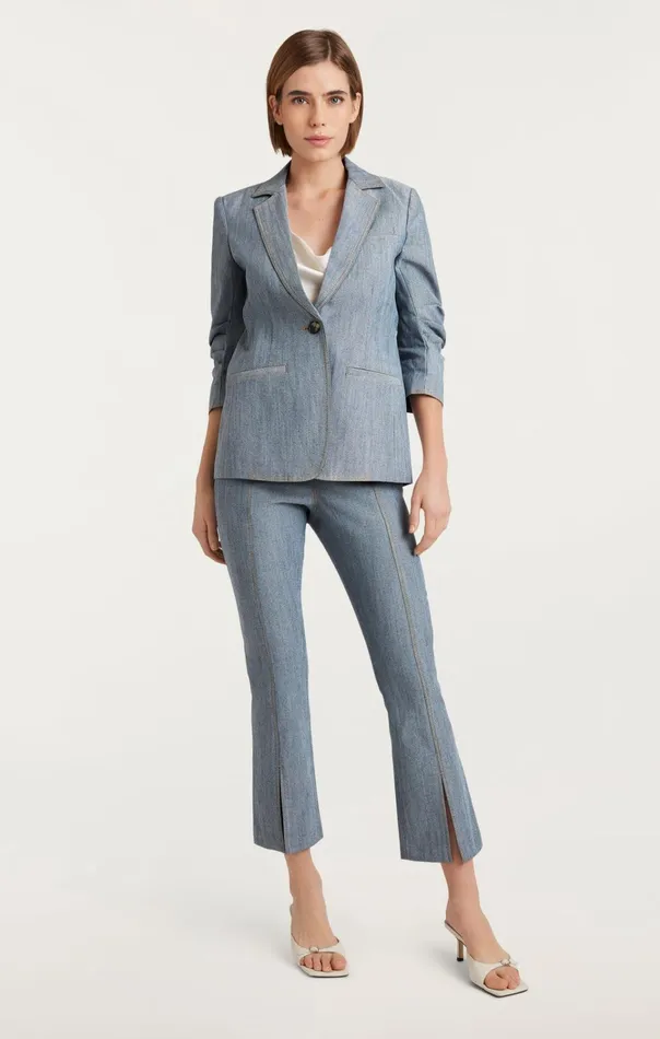 Women Cinq Sept Jackets and Blazers Denim Khloe Blazer Light Indigo