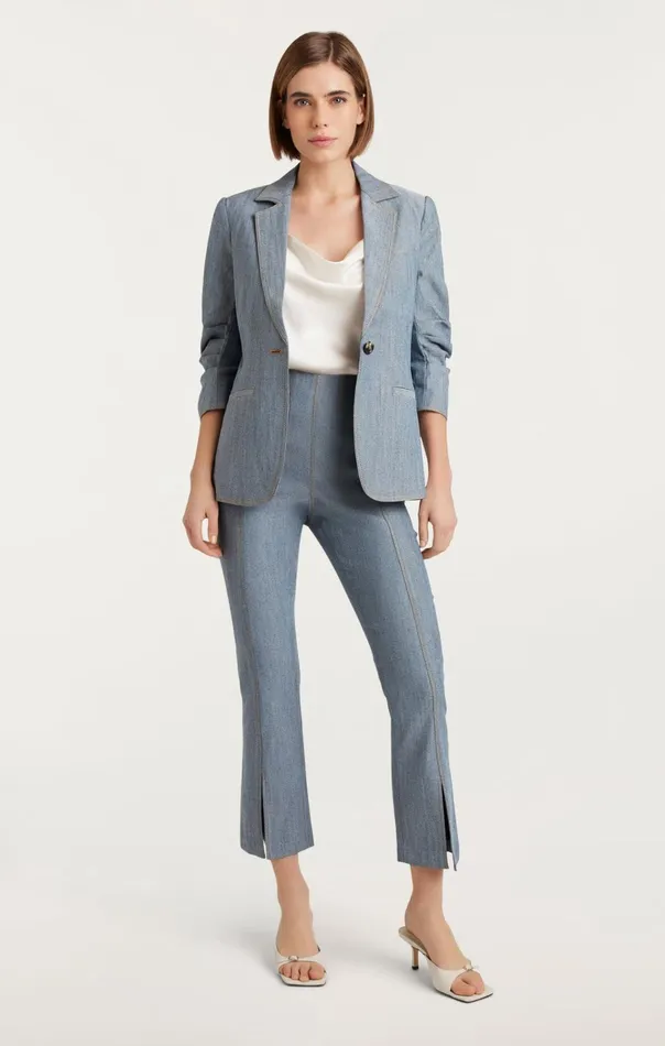 Women Cinq Sept Jackets and Blazers Denim Khloe Blazer Light Indigo