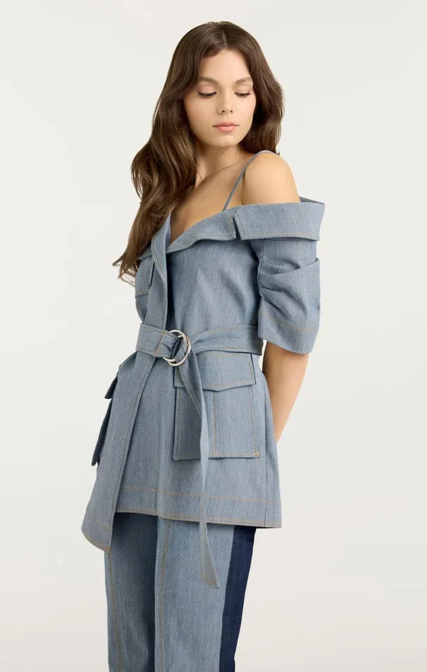 Women Cinq Sept Jackets and Blazers Katie Jacket Light Indigo