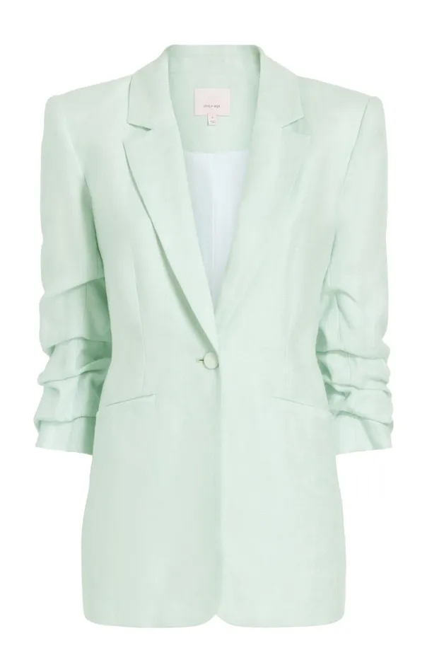 Women Cinq Sept Jackets and Blazers Linen Kylie Blazer Minty Delight