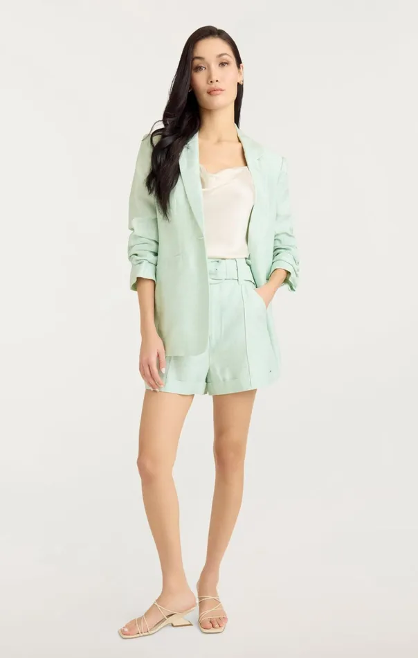 Women Cinq Sept Jackets and Blazers Linen Kylie Blazer Minty Delight