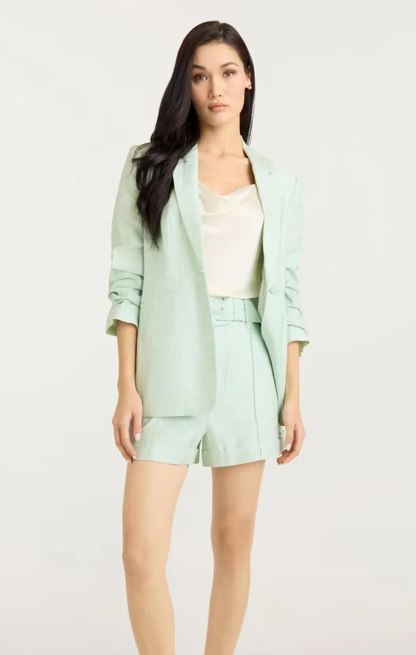 Women Cinq Sept Jackets and Blazers Linen Kylie Blazer Minty Delight