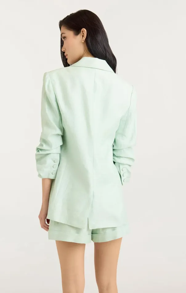 Women Cinq Sept Jackets and Blazers Linen Kylie Blazer Minty Delight