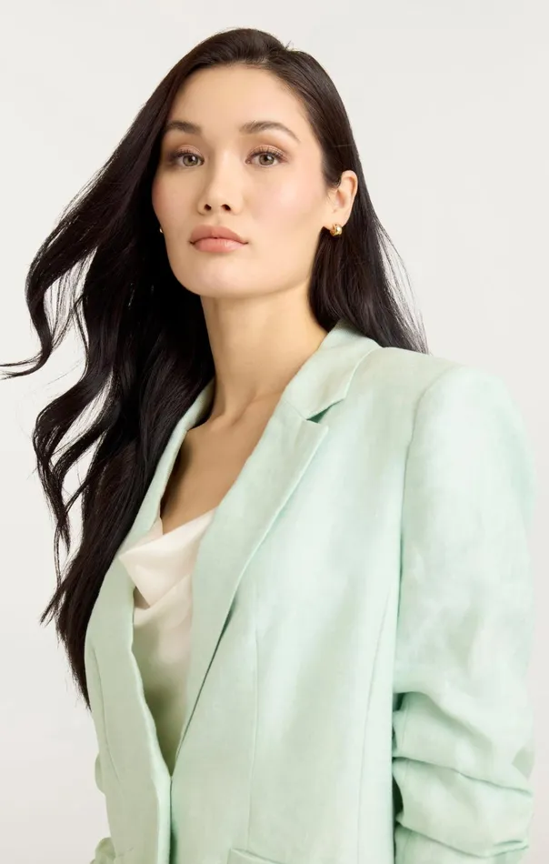Women Cinq Sept Jackets and Blazers Linen Kylie Blazer Minty Delight
