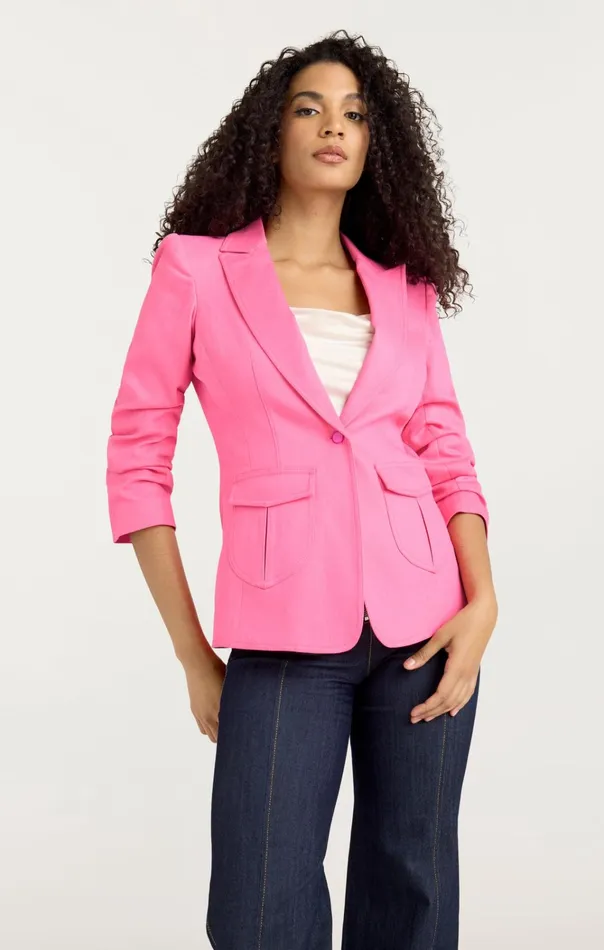 Women Cinq Sept Jackets and Blazers Louisa Blazer Electric Pink