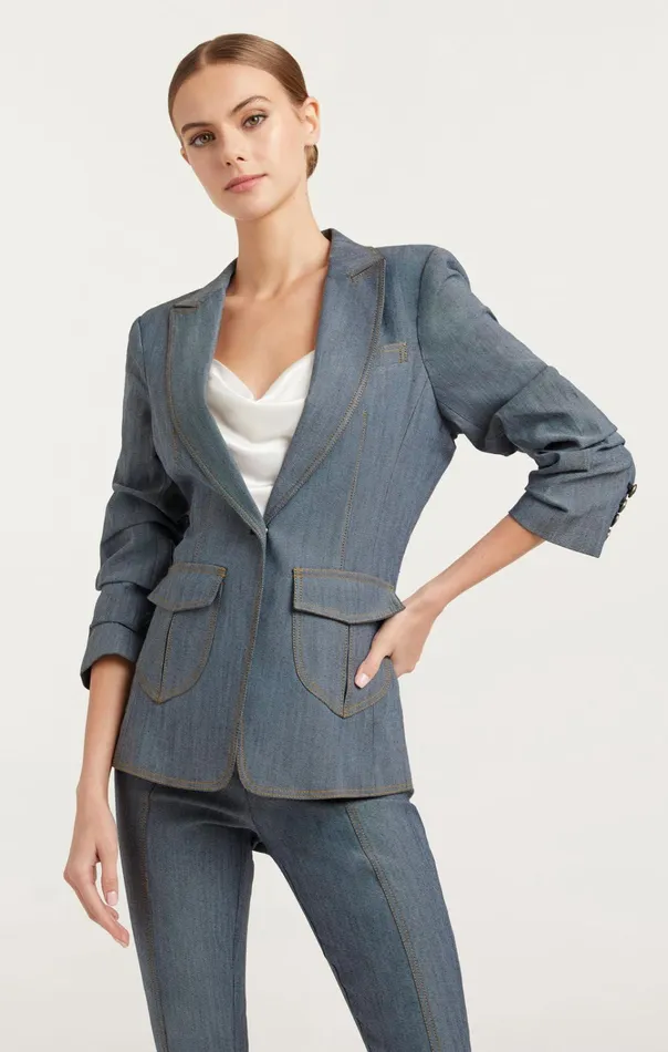 Women Cinq Sept Jackets and Blazers Louisa Blazer Light Indigo