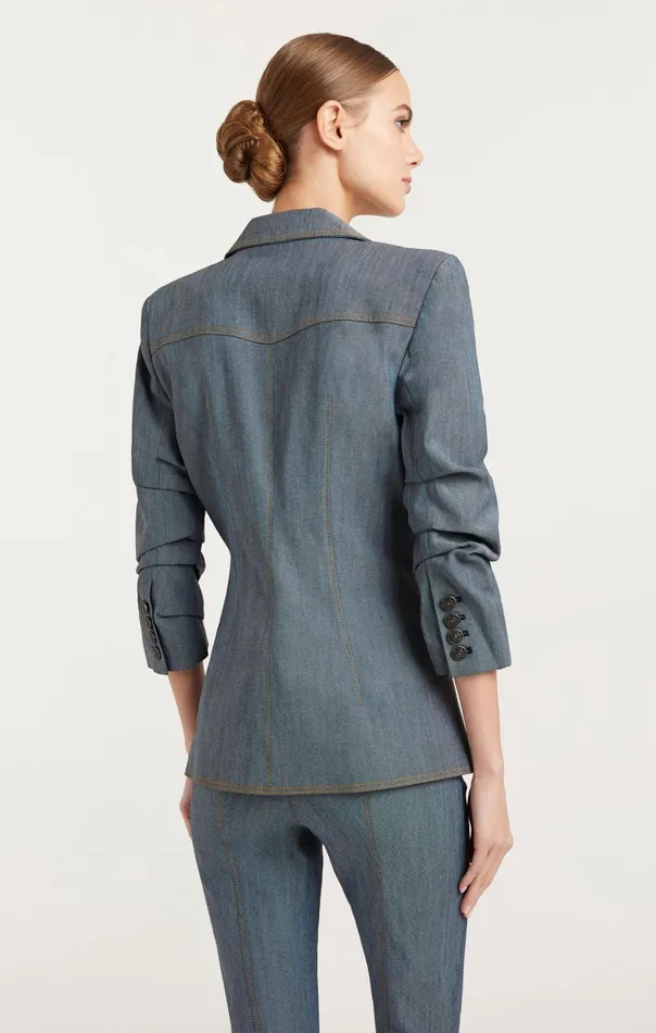 Women Cinq Sept Jackets and Blazers Louisa Blazer Light Indigo