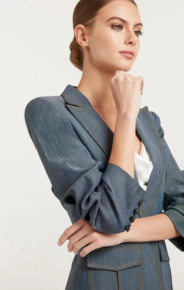 Women Cinq Sept Jackets and Blazers Louisa Blazer Light Indigo