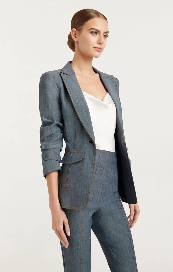 Women Cinq Sept Jackets and Blazers Louisa Blazer Light Indigo