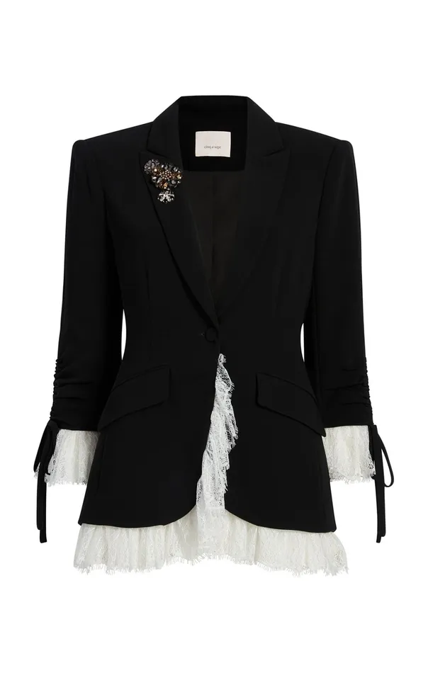 Women Cinq Sept Jackets and Blazers Roxie Blazer Blackivory