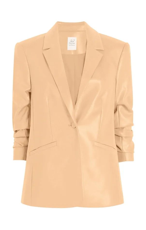 Women Cinq Sept Jackets and Blazers Vegan Leather Kylie Blazer Chai