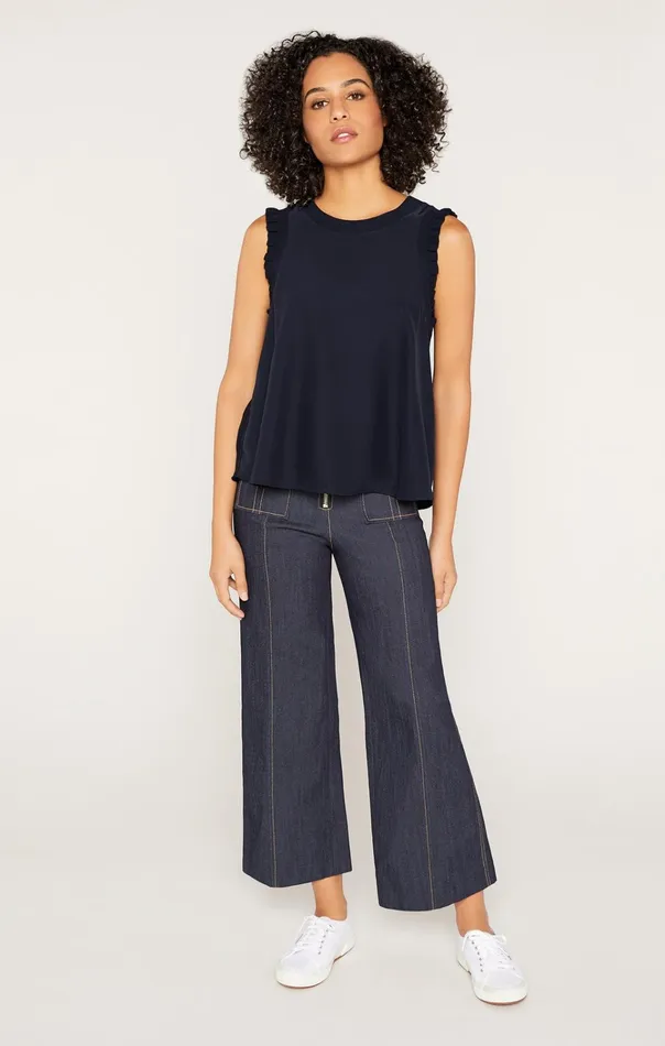 Women Cinq Sept Tops LENORE TOP IN NAVY Navy
