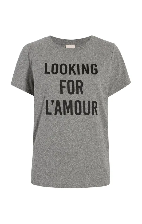 Women Cinq Sept Tops Looking For L039amour Tee Heather Greyblack