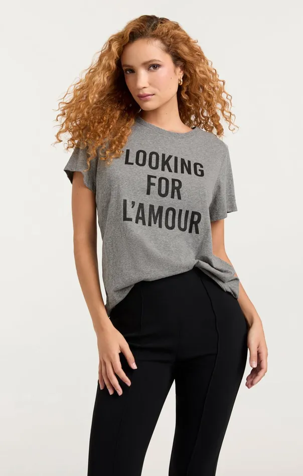Women Cinq Sept Tops Looking For L039amour Tee Heather Greyblack