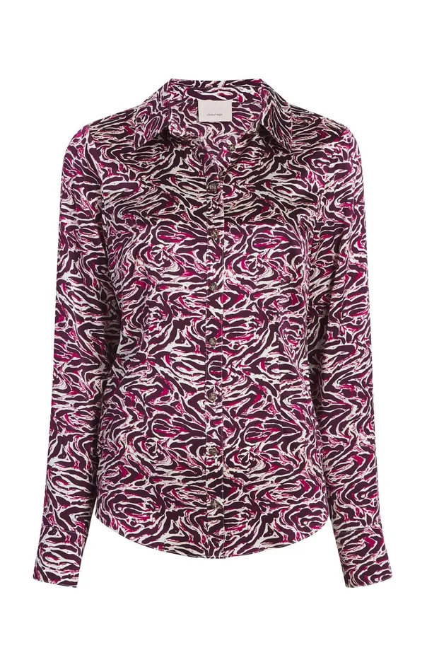 Women Cinq Sept Tops Petra Top Inkstrokes Dark Plum Multi
