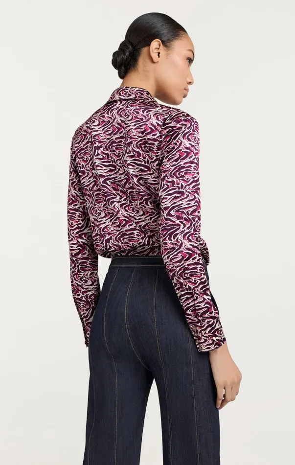 Women Cinq Sept Tops Petra Top Inkstrokes Dark Plum Multi