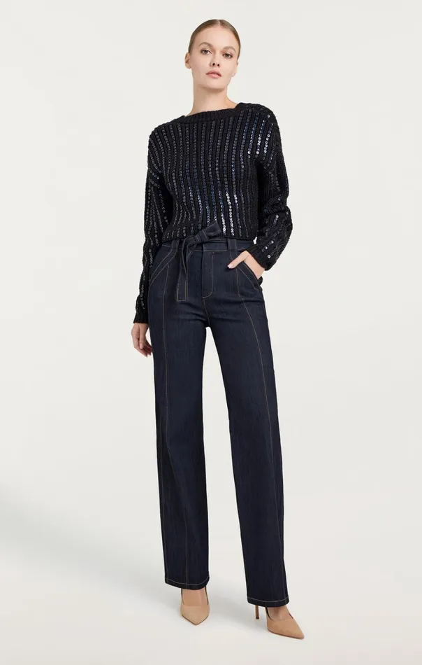 Women Cinq Sept Tops Phoebe Pullover Navy