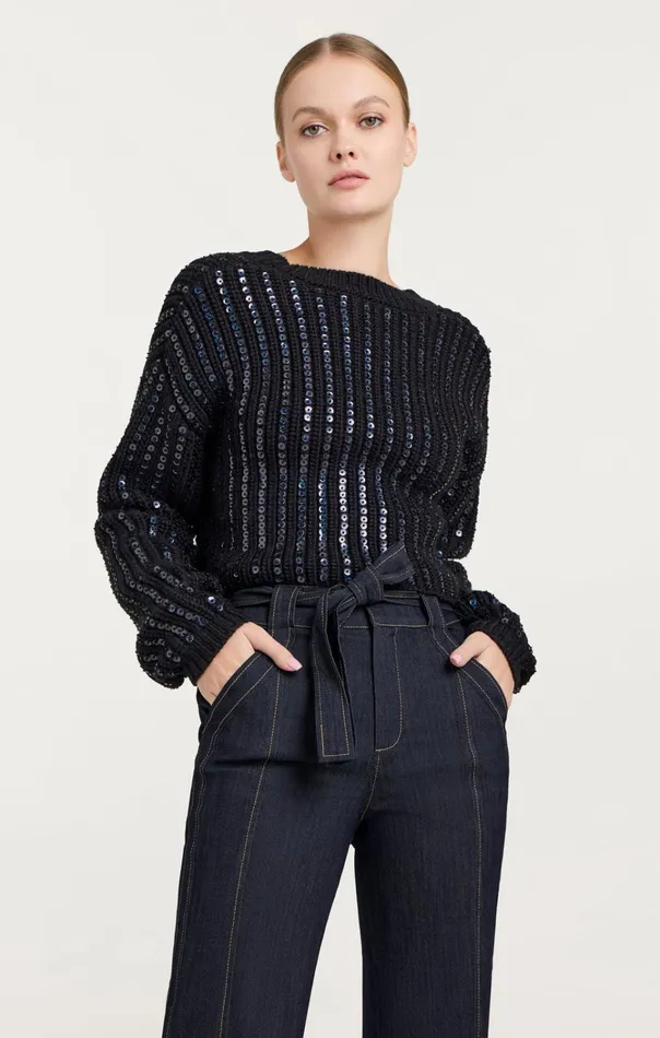 Women Cinq Sept Tops Phoebe Pullover Navy